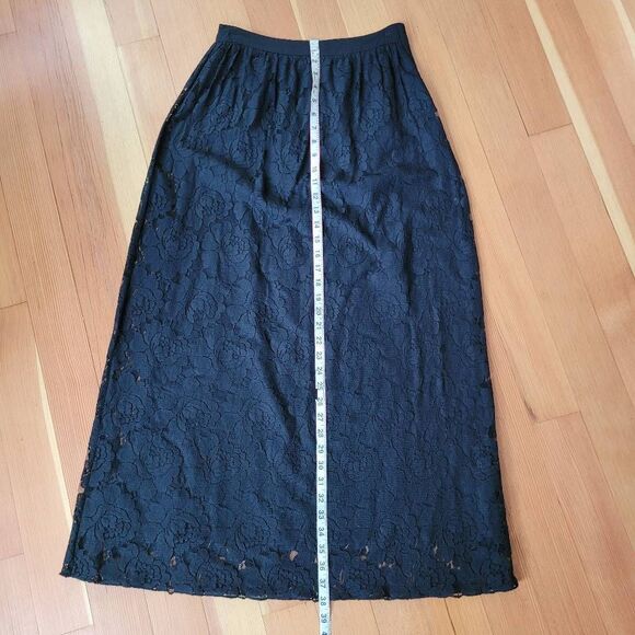 Vintage Y2K forever 21‎ XS maxi length full lace black skirt romantic whimsigoth - Picture 9 of 9
